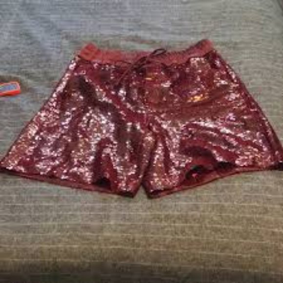 Zara Red Sequin Shorts New With Tag - Picture 4 of 5